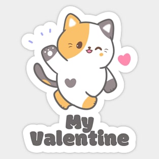 My Valentine Cat Fat Text Sticker